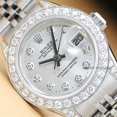 rolex datejust 18k white gold|Rolex oyster perpetual diamond bezel.